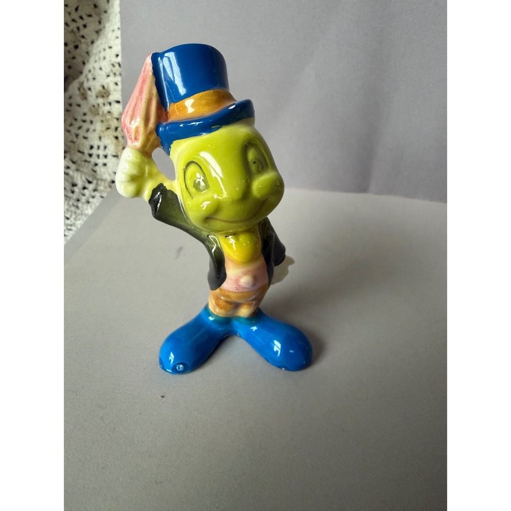 Vintage Walt Disney Productions Jiminy Cricket Ceramic Figurine Japan Pinocchio